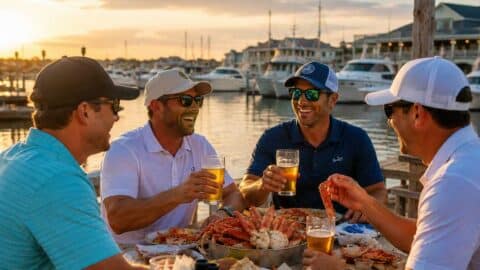 Golfers Eating Out